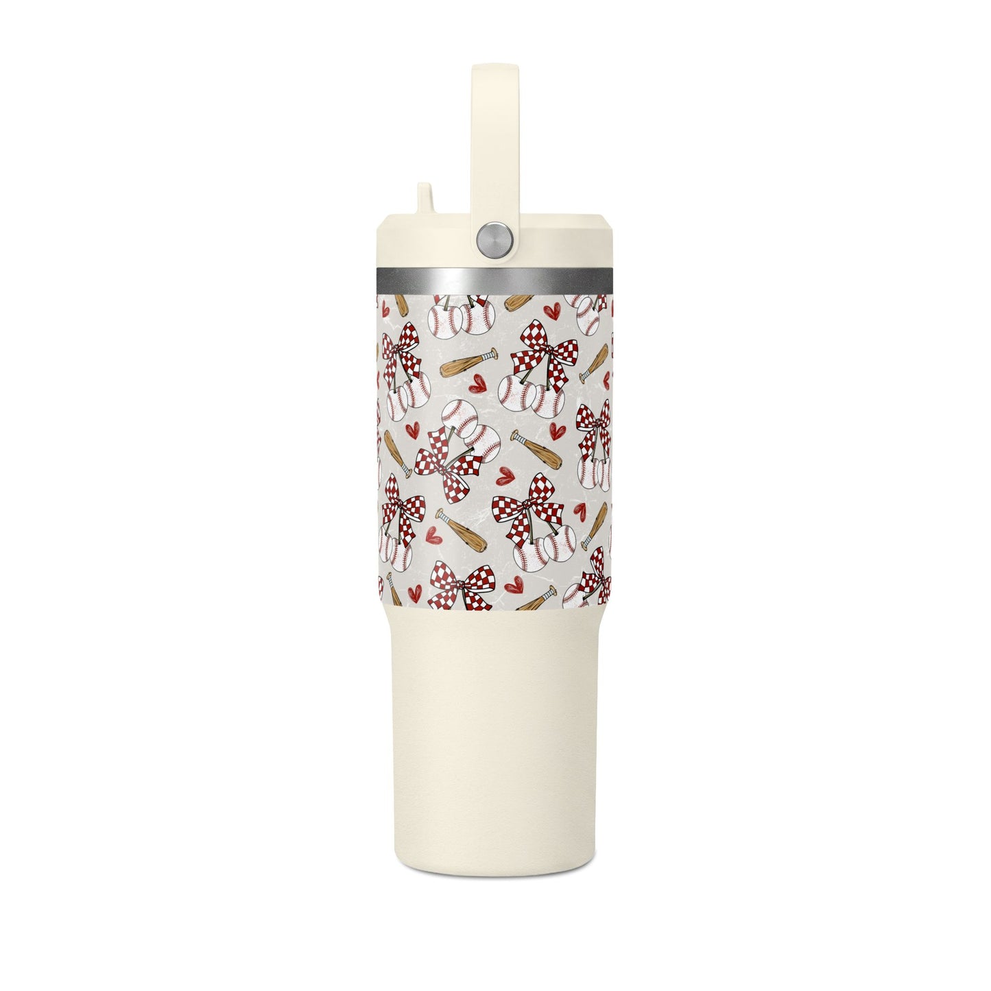 Red Bow Baseball 32oz Hydrapeak Insulated Travel Tumbler