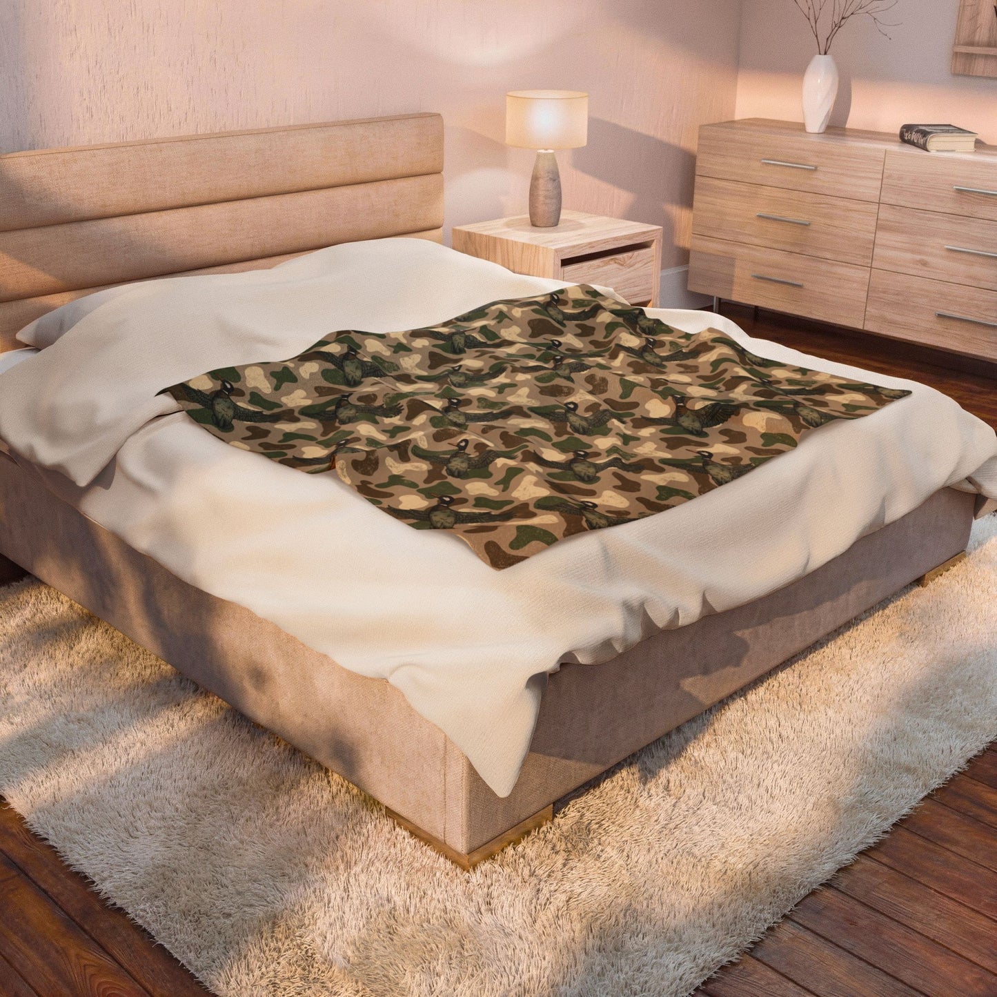 Camo Duck Velveteen Plush Blanket