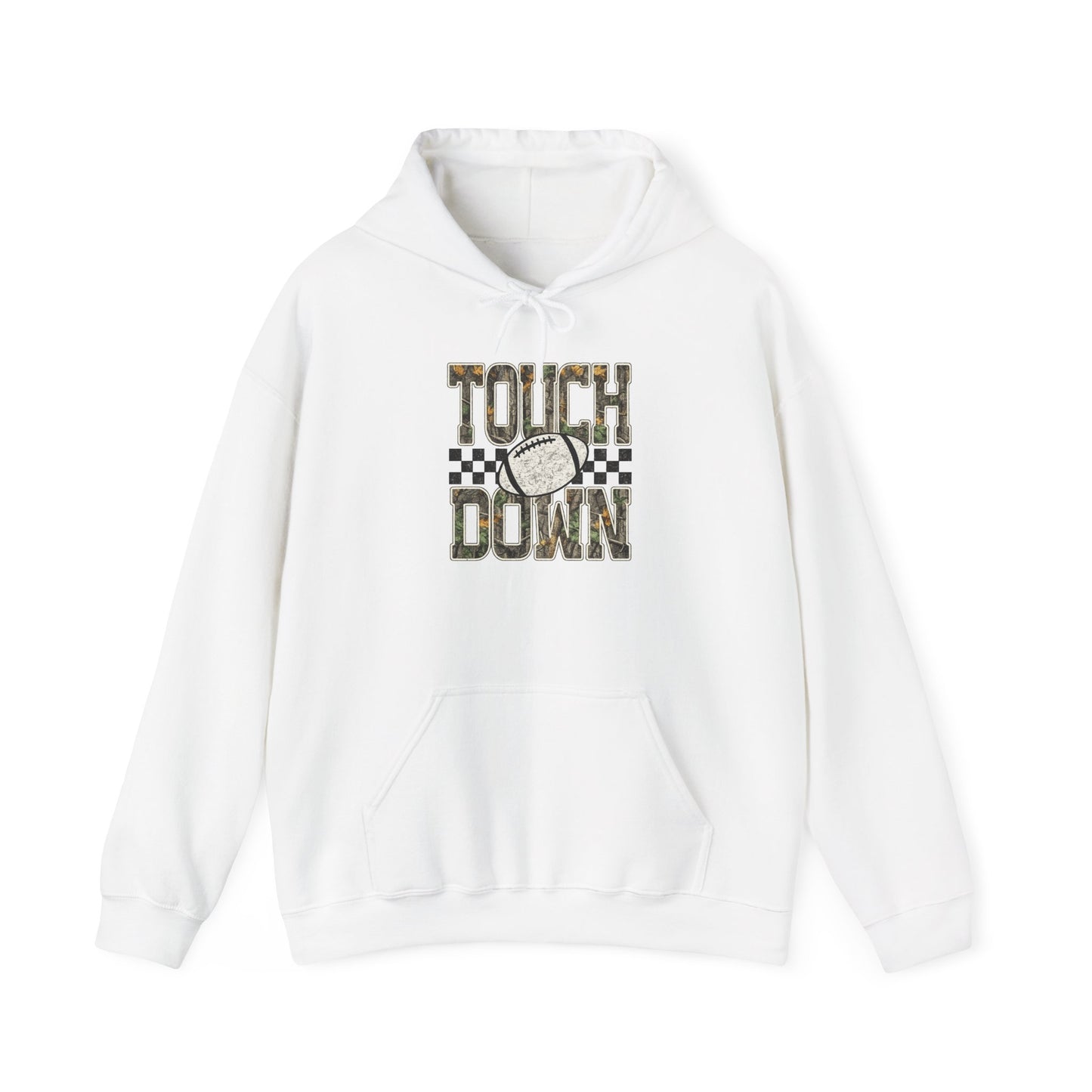 Touchdown Football Hoodie – Checkerboard Vintage Grunge Crew Sweatshirt