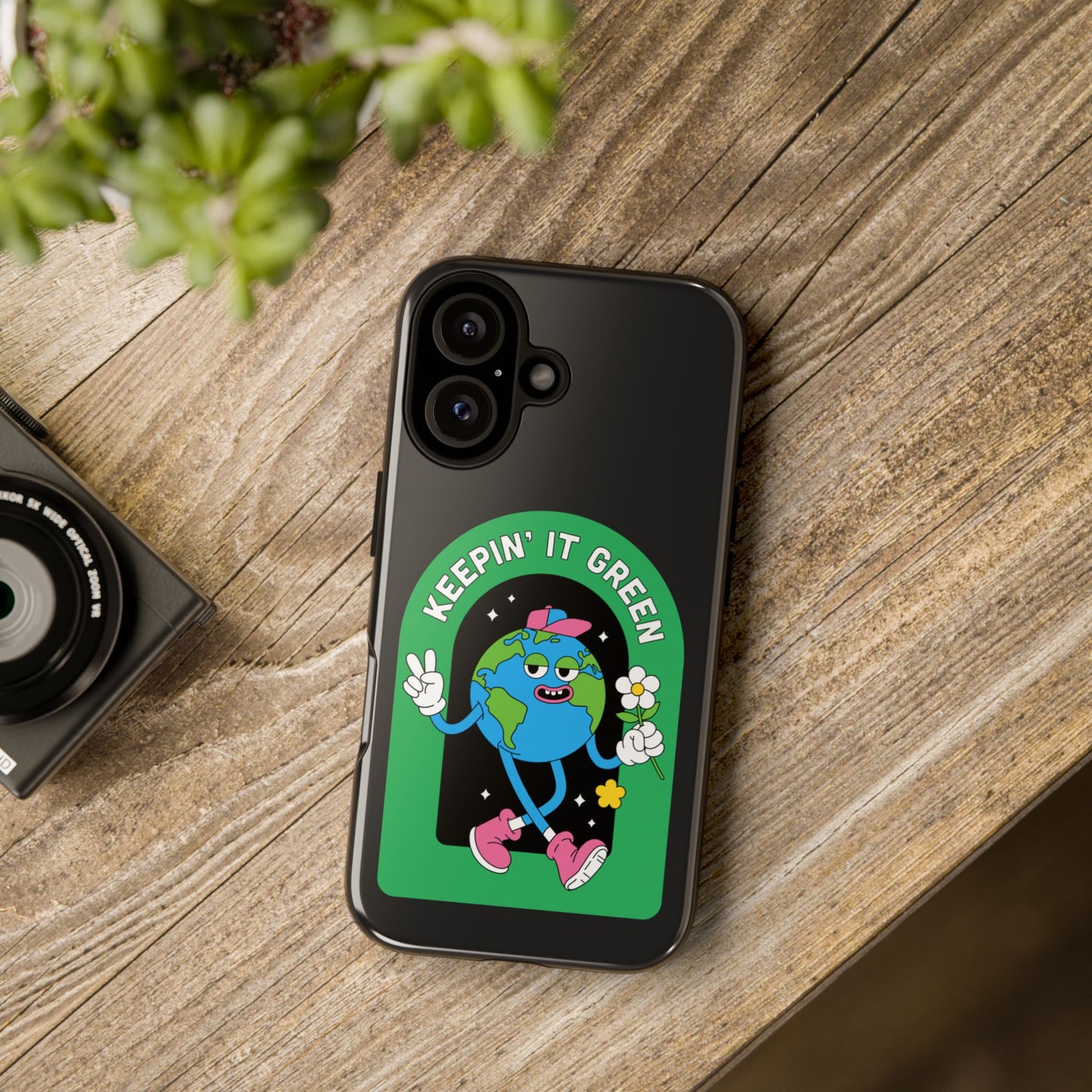 Phone Case — "Keepin' It Green" Earth Graphic Eco-Friendly Design