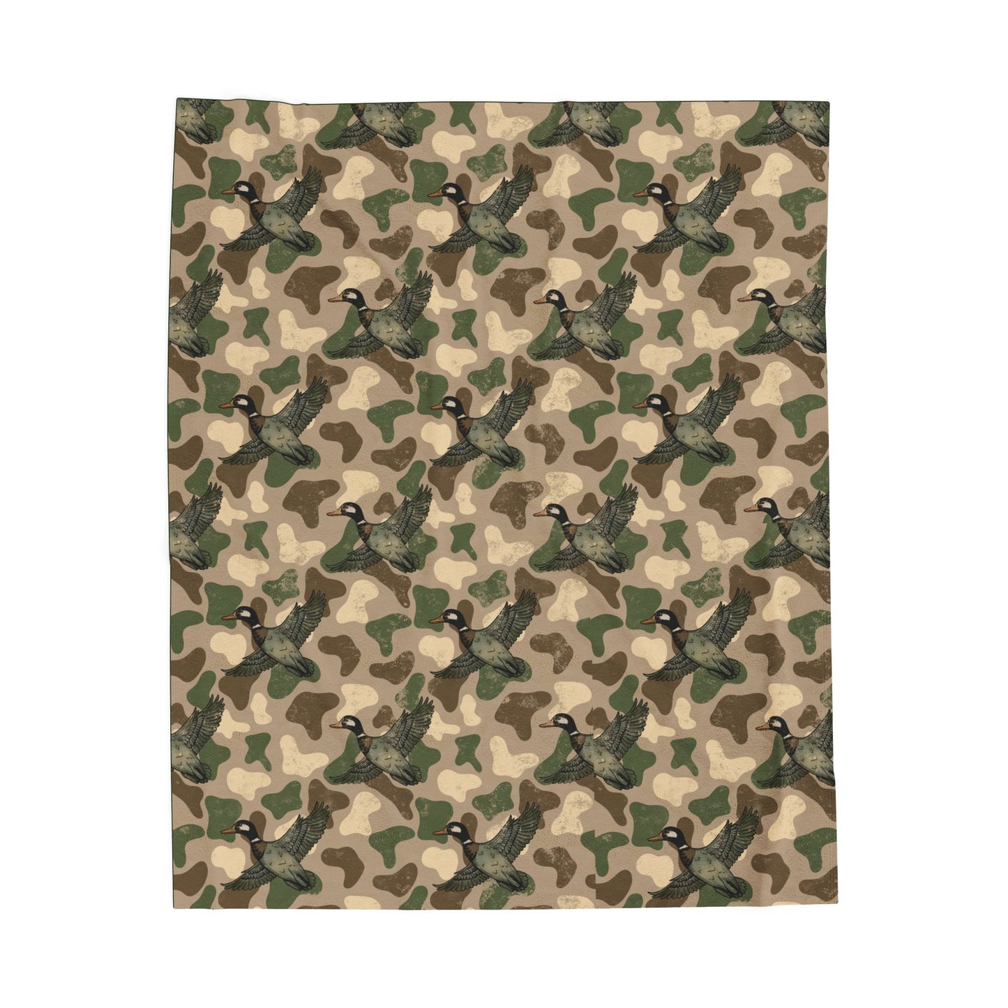 Camo Duck Velveteen Plush Blanket