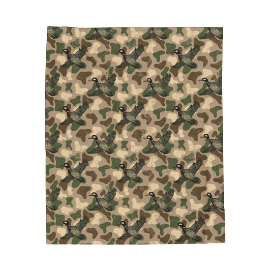 Camo Duck Velveteen Plush Blanket
