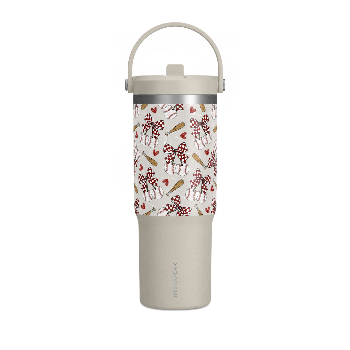 Red Bow Baseball 32oz Hydrapeak Insulated Travel Tumbler