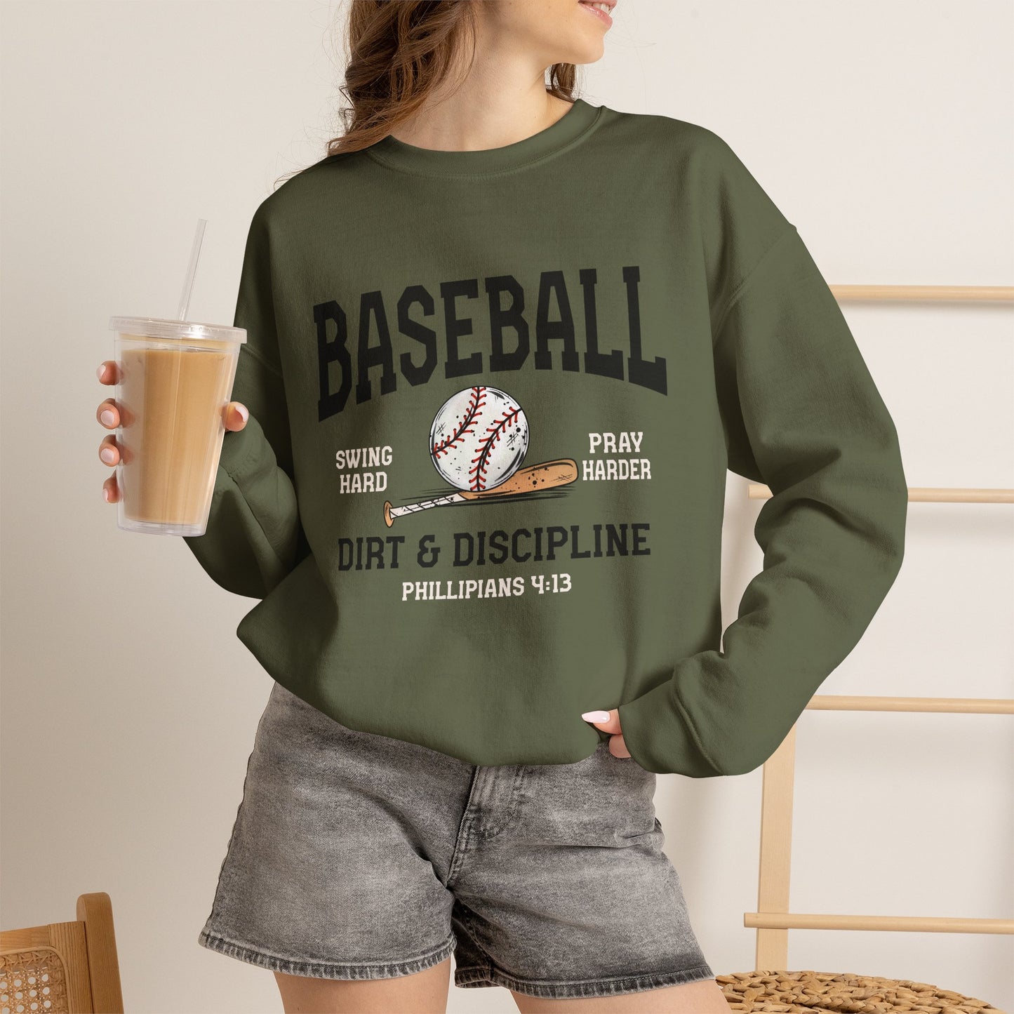 Baseball Dirt & Discipline Crewneck Sweatshirt