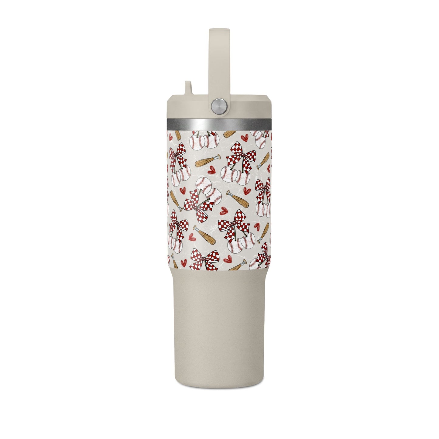 Red Bow Baseball 32oz Hydrapeak Insulated Travel Tumbler