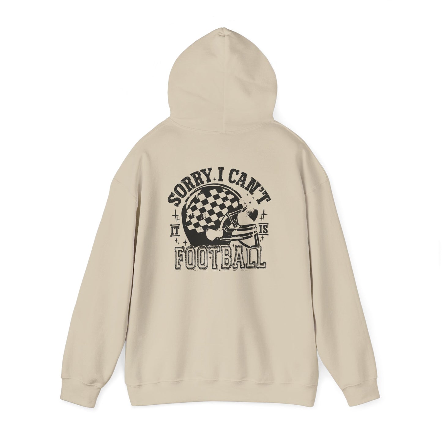Sorry I Can't—Football Hoodie | Vintage Helmet Graphic Pullover