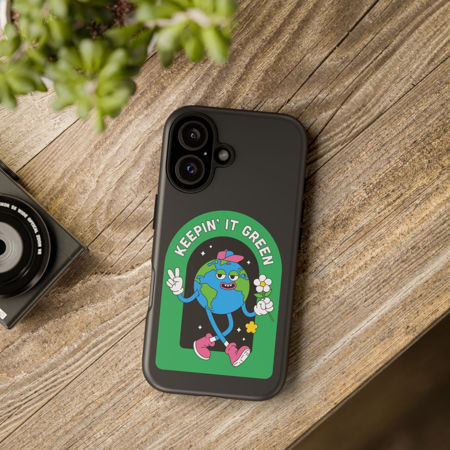 Phone Case — "Keepin' It Green" Earth Graphic Eco-Friendly Design