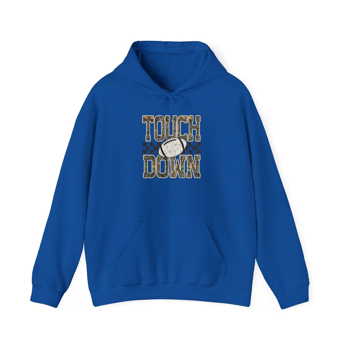 Touchdown Football Hoodie – Checkerboard Vintage Grunge Crew Sweatshirt