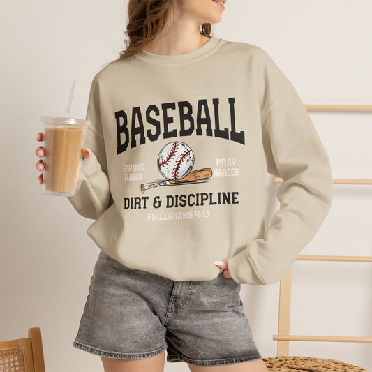 Baseball Dirt & Discipline Crewneck Sweatshirt