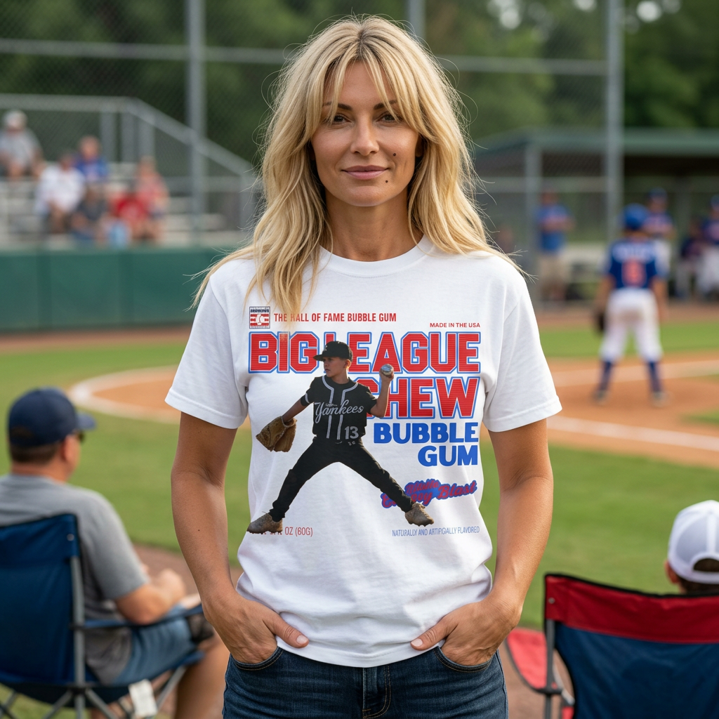 Customizable Retro Baseball Bubble Gum Design Tee