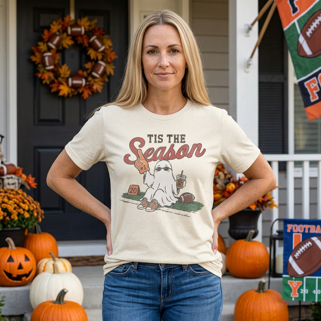 "Tis the Season" Cute Ghost Graphic Tee
