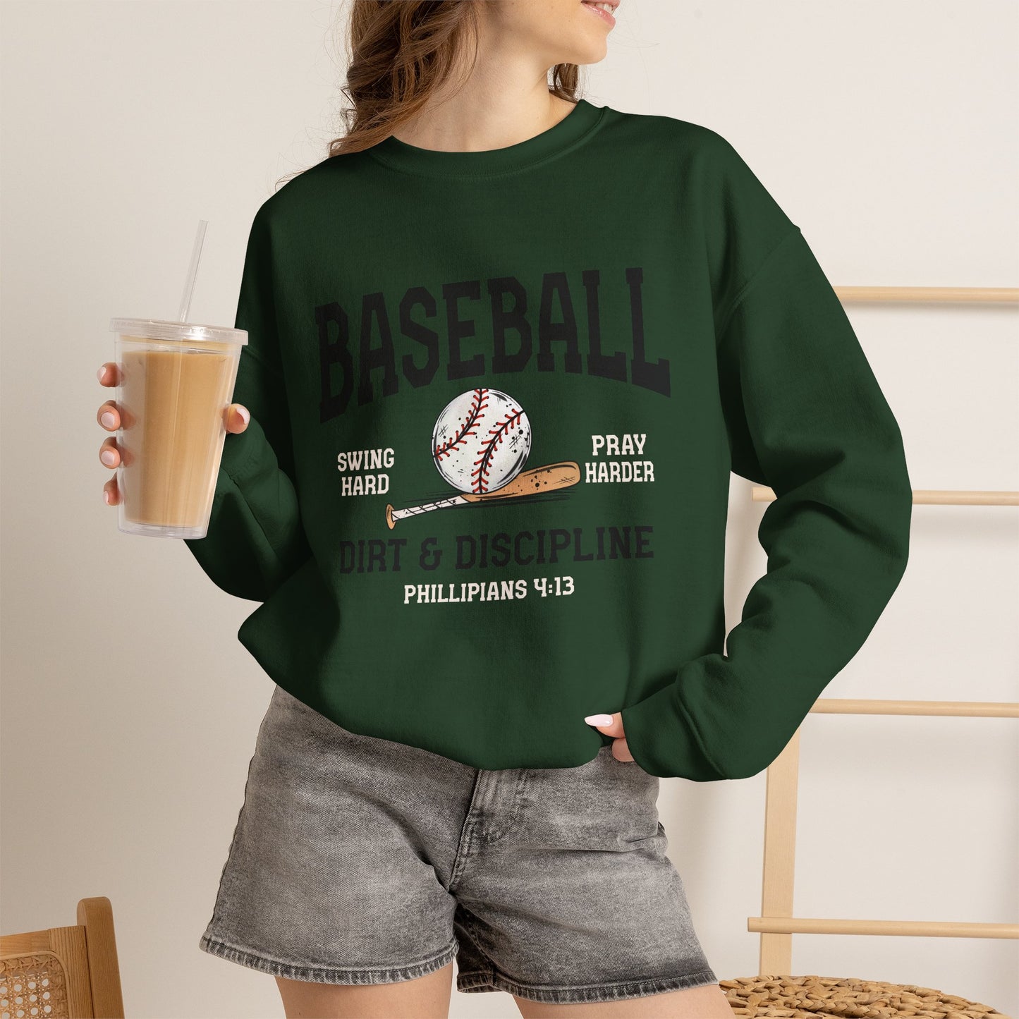 Baseball Dirt & Discipline Crewneck Sweatshirt