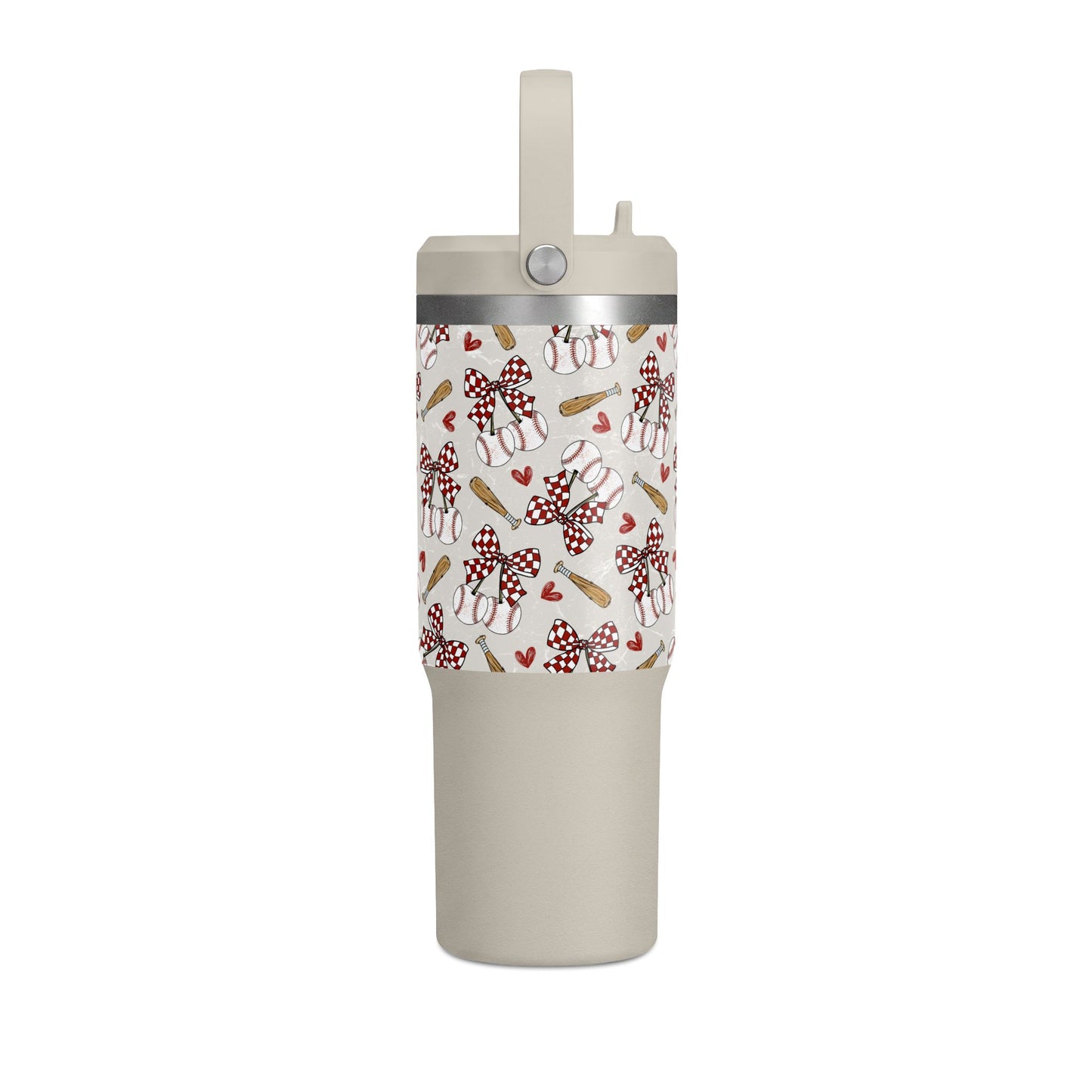 Red Bow Baseball 32oz Hydrapeak Insulated Travel Tumbler
