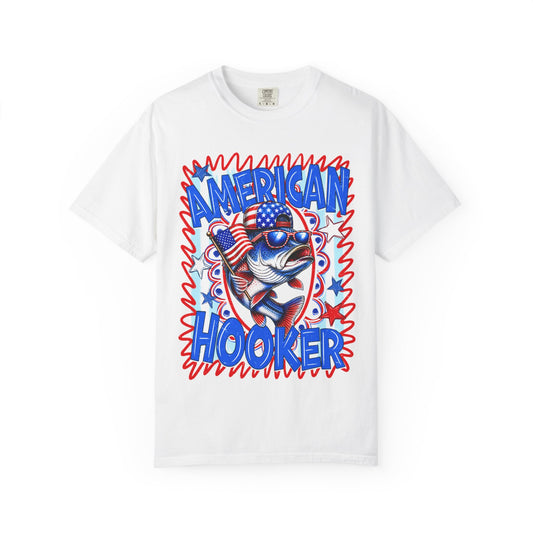 "American Hooker" Patriotic Fishing Graphic Tee