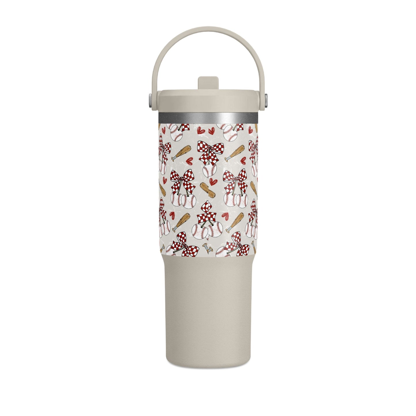 Red Bow Baseball 32oz Hydrapeak Insulated Travel Tumbler