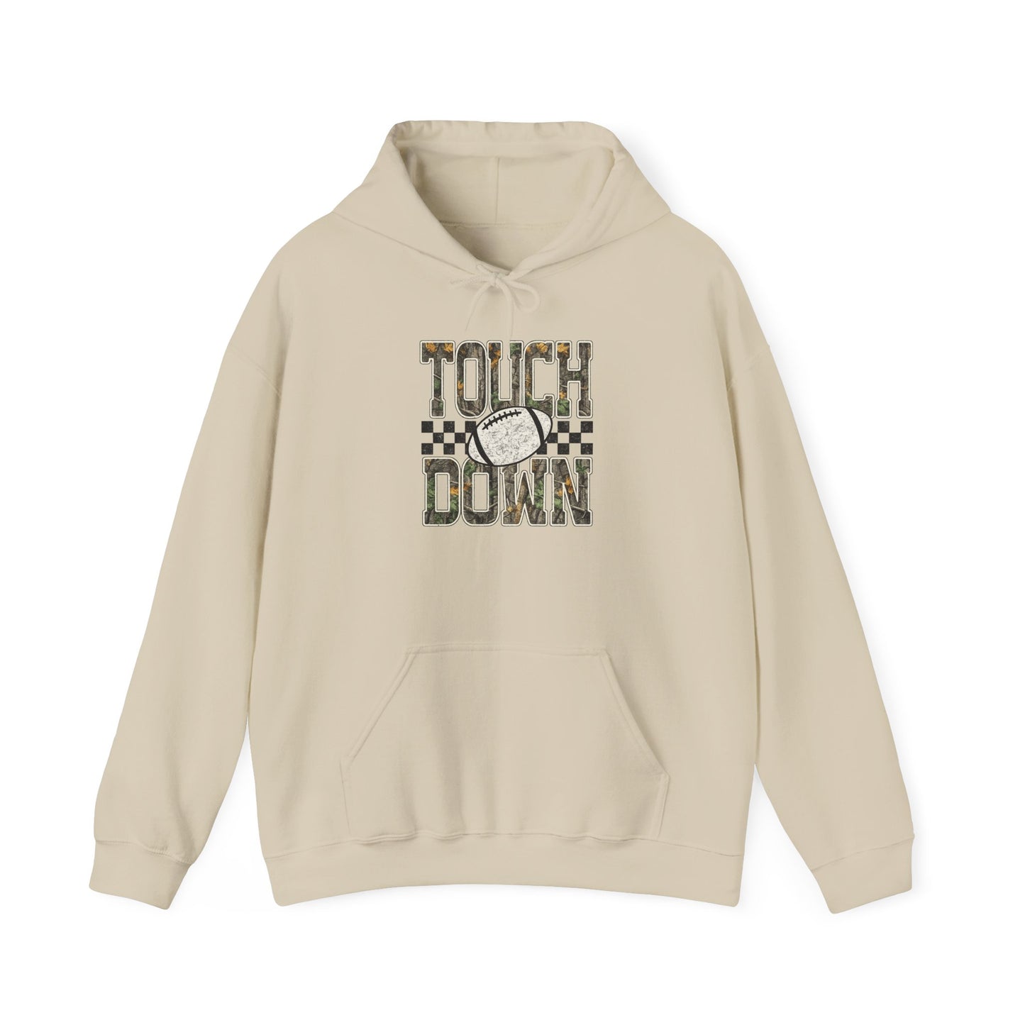 Touchdown Football Hoodie – Checkerboard Vintage Grunge Crew Sweatshirt
