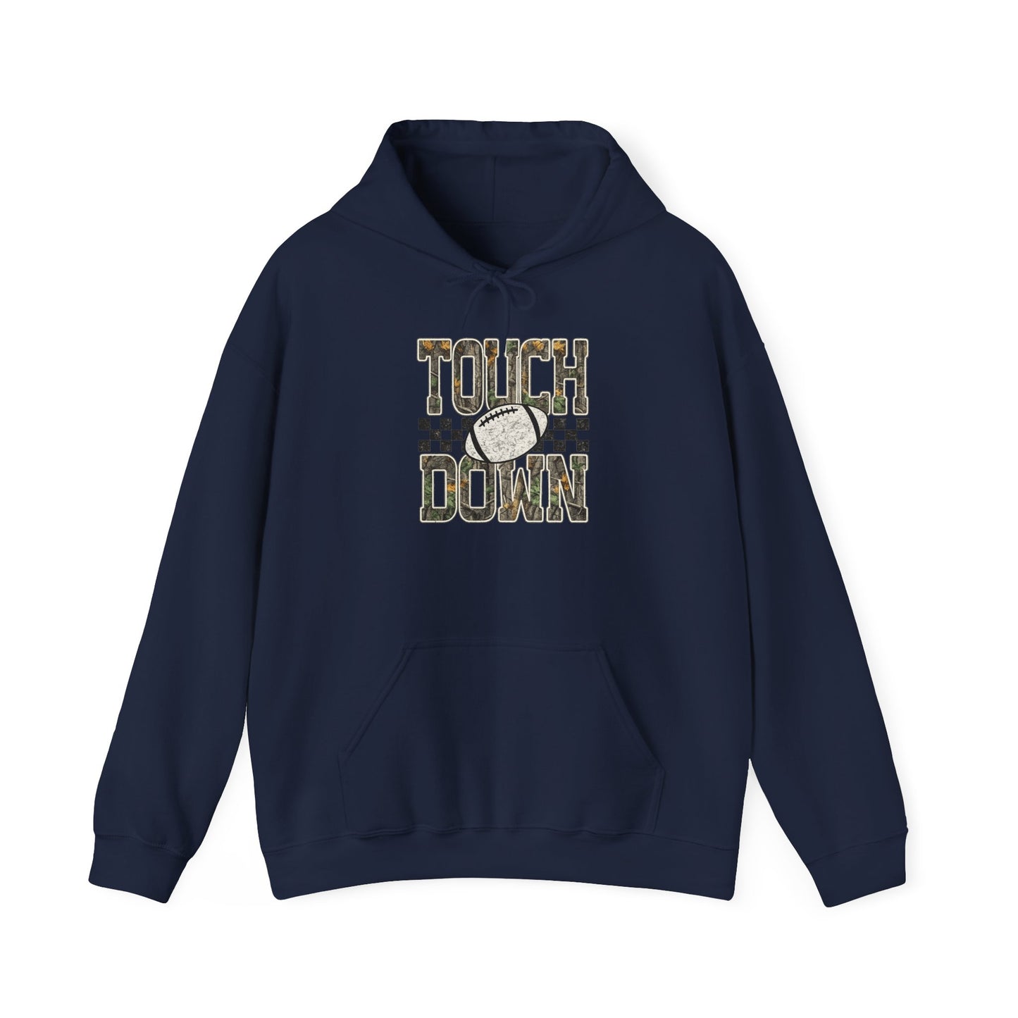 Touchdown Football Hoodie – Checkerboard Vintage Grunge Crew Sweatshirt