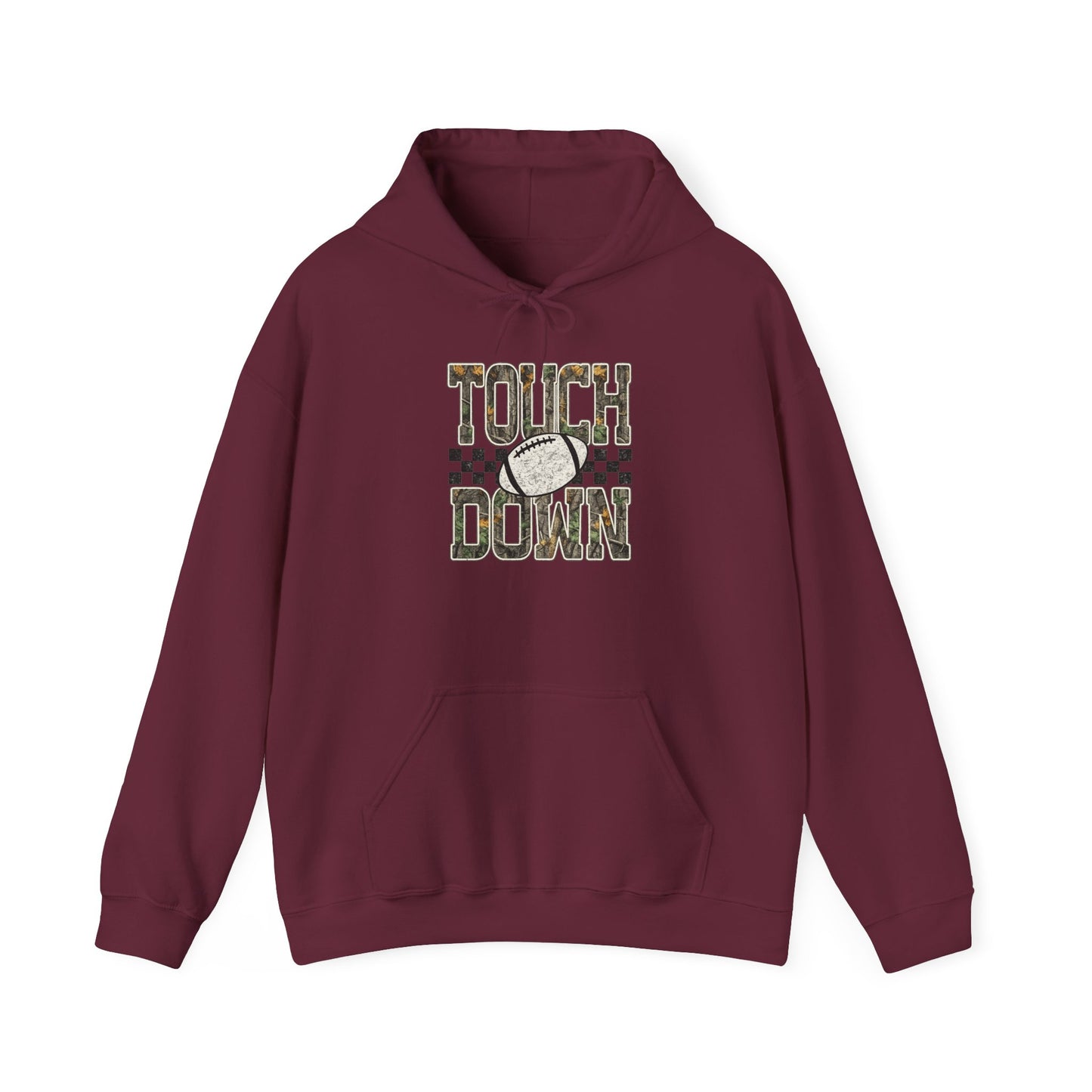 Touchdown Football Hoodie – Checkerboard Vintage Grunge Crew Sweatshirt